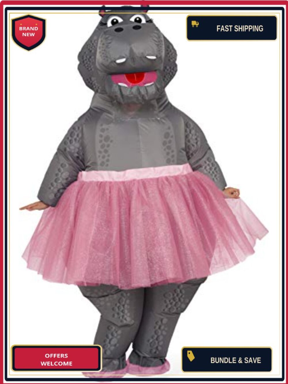 Hippo Inflatable Adult Costume Unisex One Size Halloween Cosplay